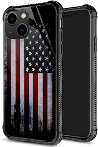 ZHEGAILIAN Funda compatible con iPhone 14 Plus, funda de bandera antigua para iPhone 14 Plus para niños y hombres, diseño de patrón de vidrio