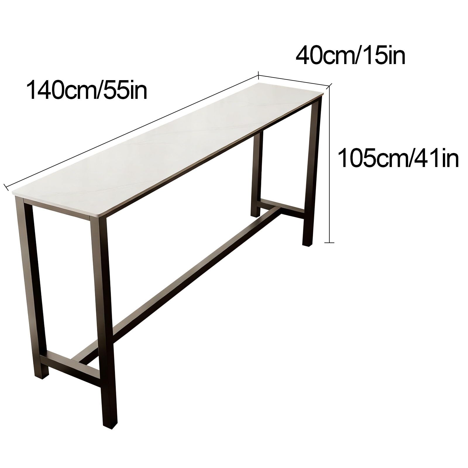 Tavolo e Sedie Cucina, Mobile Bar per Casa con Robusta Struttura in Metallo per Piccoli Spazi, Sala da Pranzo, Angolo Bar, Facile da Montare e Pulire(140x105x40cm/55x41x15in)