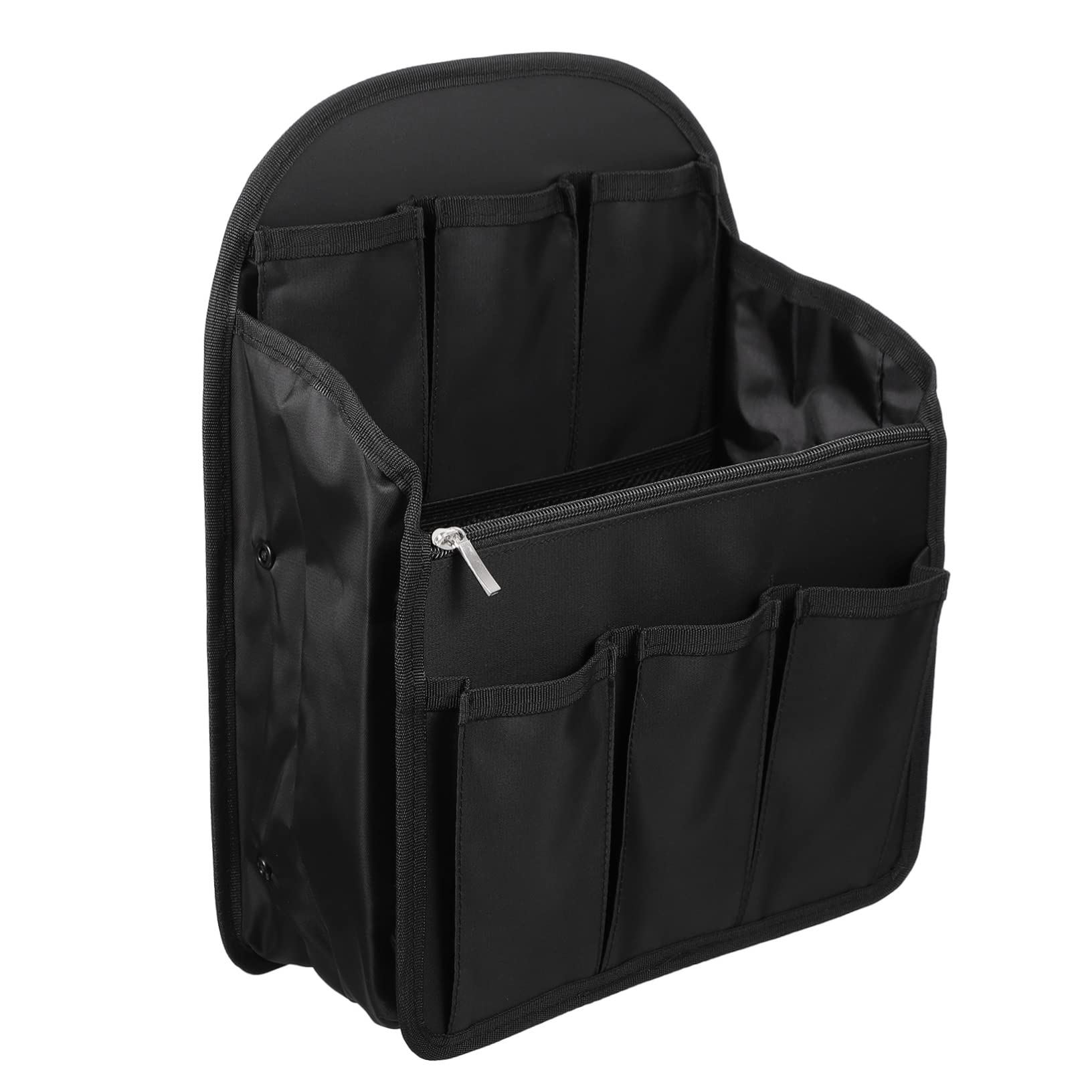 Holibanna Organizador de Mochila Plegable y Transpirable y Múltiples Bolsillos y Ranuras de Nylon Negro Adecuado para Viaje y Almacenamiento para Viaje Almacenamiento