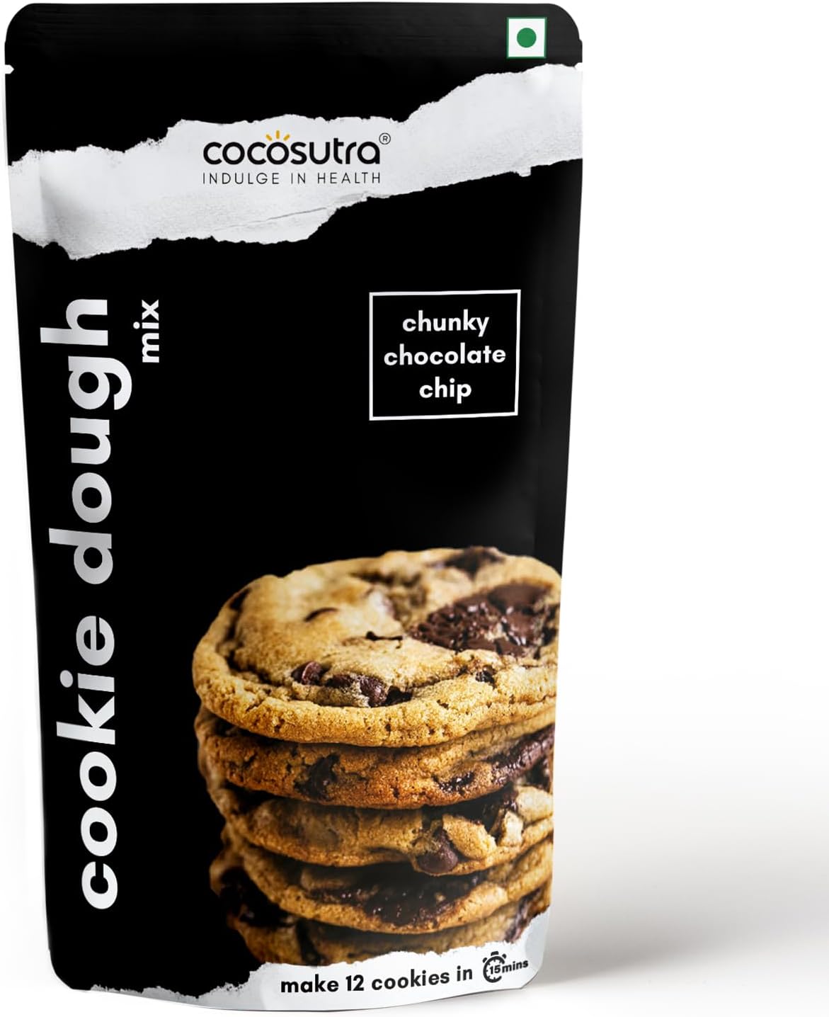 Cocosutra Cookie Dough Mix - Chunky Chocolate Chip | with natural ingredients | 3 Easy Steps for Perfect Cookies - Whisk, Scoop & Bake | Instant Baking Mix | 220 g