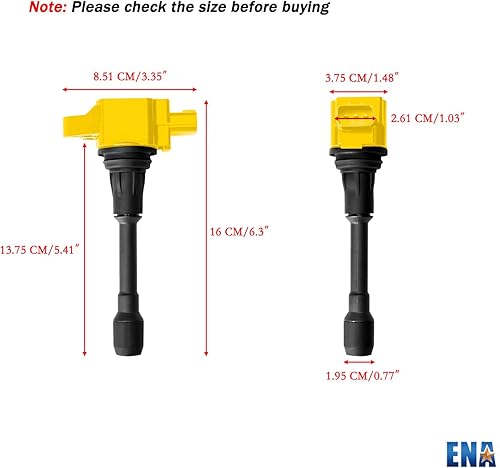 Miniatura 6 de ENA Juego de 4 bobinas de encendido amarillas 2007 2008 2009 2010 2011 2012 compatibles con Nissan Altima Versa Sentra Cube Rogue Frontier
