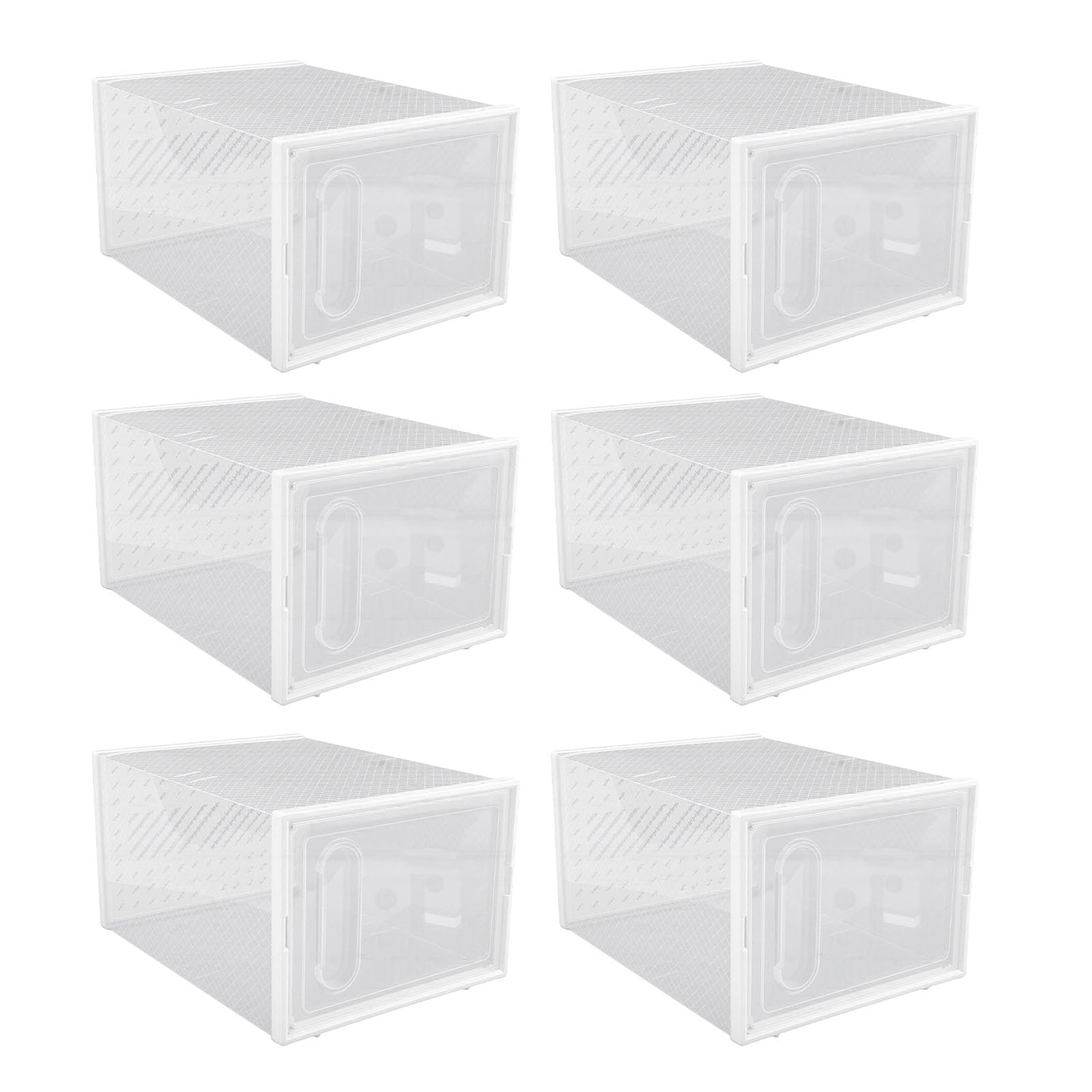 Fdit Caja de Almacenamiento de Zapatos de Plástico Plegable y Apilable con Puerta Magnética para Zapatillas y Tacones, 6 Piezas, Diseño Ventilado, 13.2x10.2x6.5in