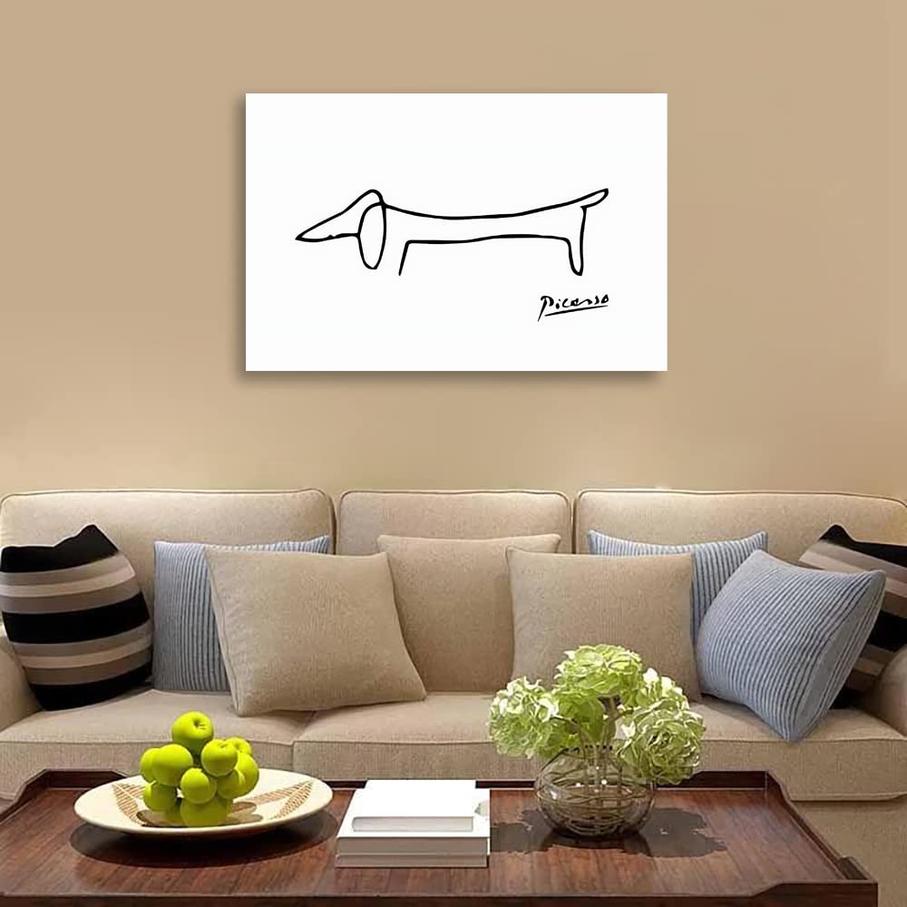 【24時間以内発送可！】ピカソ・OLUNDA・アート額装画　(動物画5体) Amazon.co.jp: ピカソ 可愛い犬の絵 A4サイズ フレーム付き