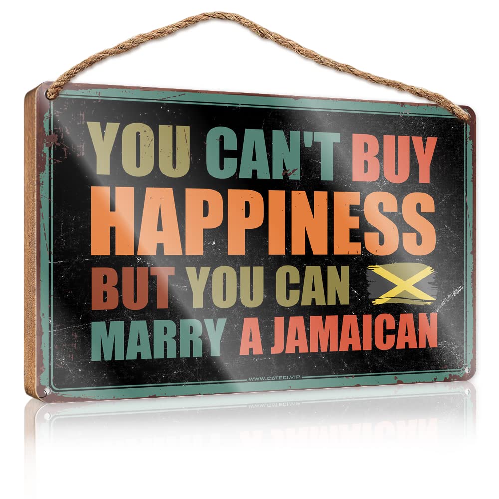 Dtha One Color Funny Kitchen Wall Decor You Can't Buy Happiness But Can Marry A Jamaican Wooden Sign Signs & Plaques Pool Signs And Decor Outdoor