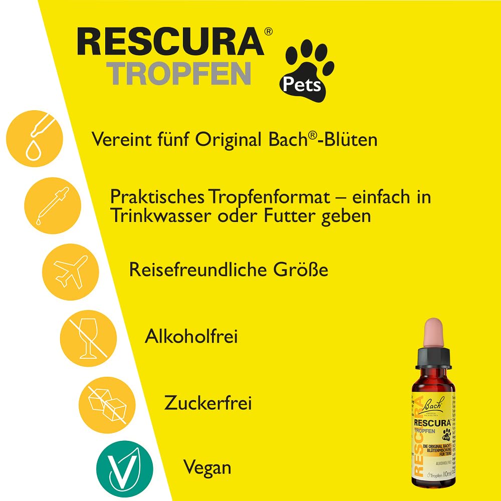 Bachblüten Original Bach RESCURA Pets Doppelpack 2 x 10 ml| Bachblütenmischung für Tiere | Original nach Dr. Edward Bach | ehemals Rescue