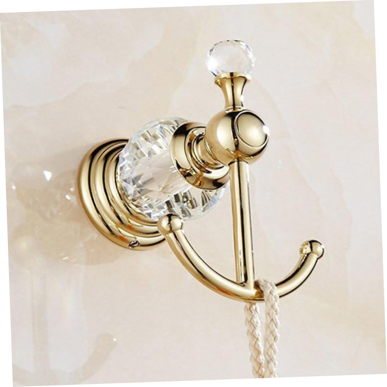 Gancho de Almacenamiento de Pared Dorado, Resistente Cristal, Acero Inoxidable, para Toallas y Batas, Uso en Baño y Cocina, Colgador de Pared Decorativo, 1 Unidad