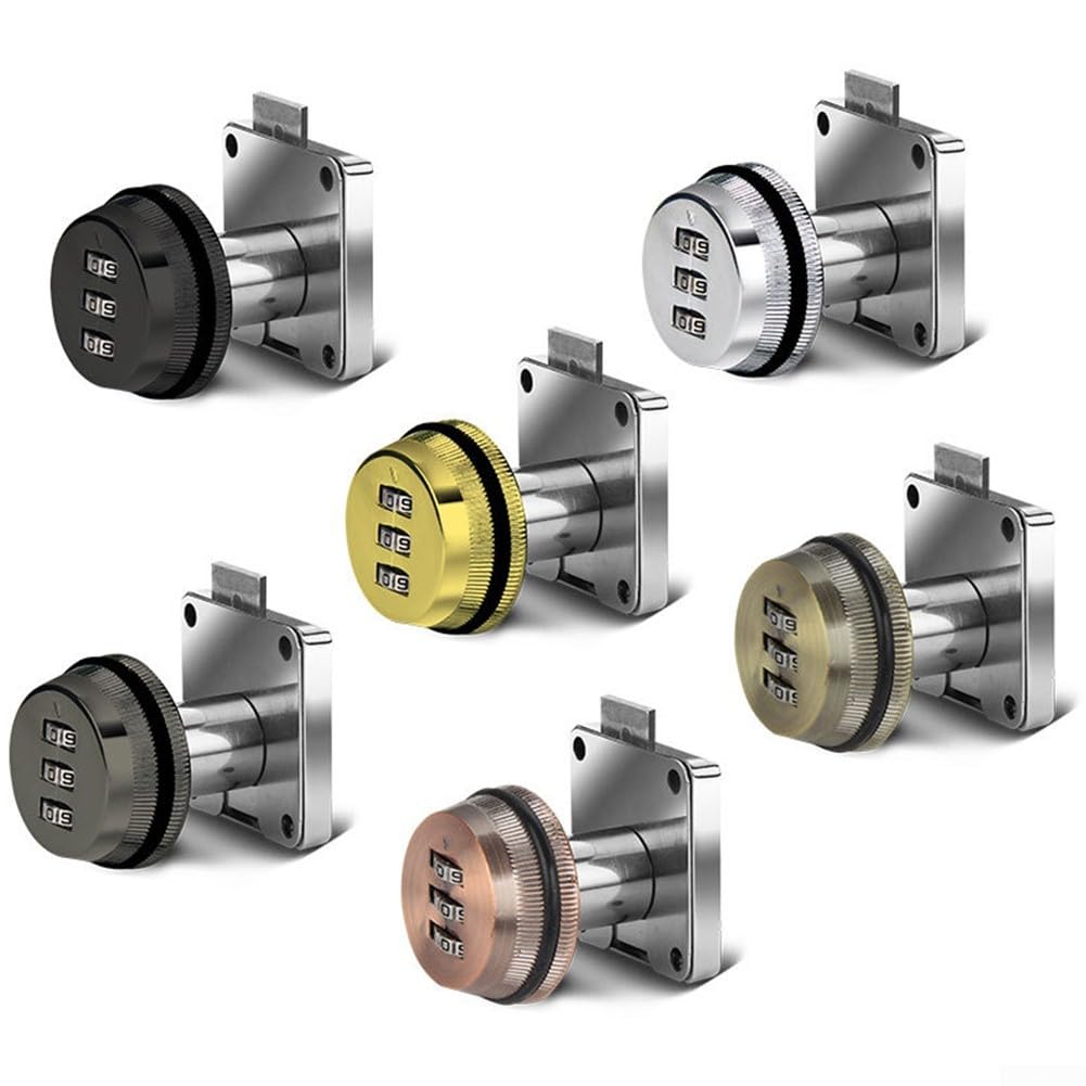 Conveniente y fiable cerradura de buzón de contraseña de 3 dígitos diseñada con material de aleación de zinc resistente para máxima seguridad (dorado)