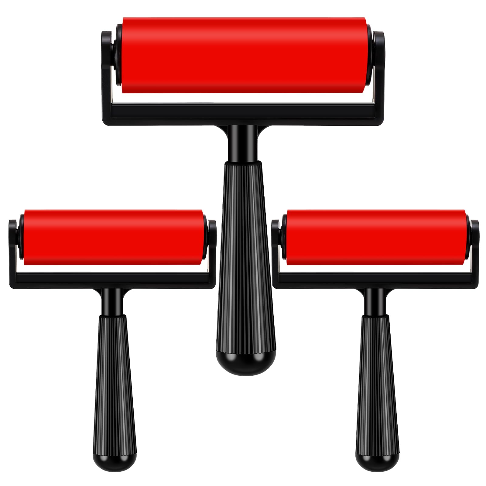 Geelin 3 Pack 4 Inch Rubber Brayer Roller for Gel Printing Ink Art