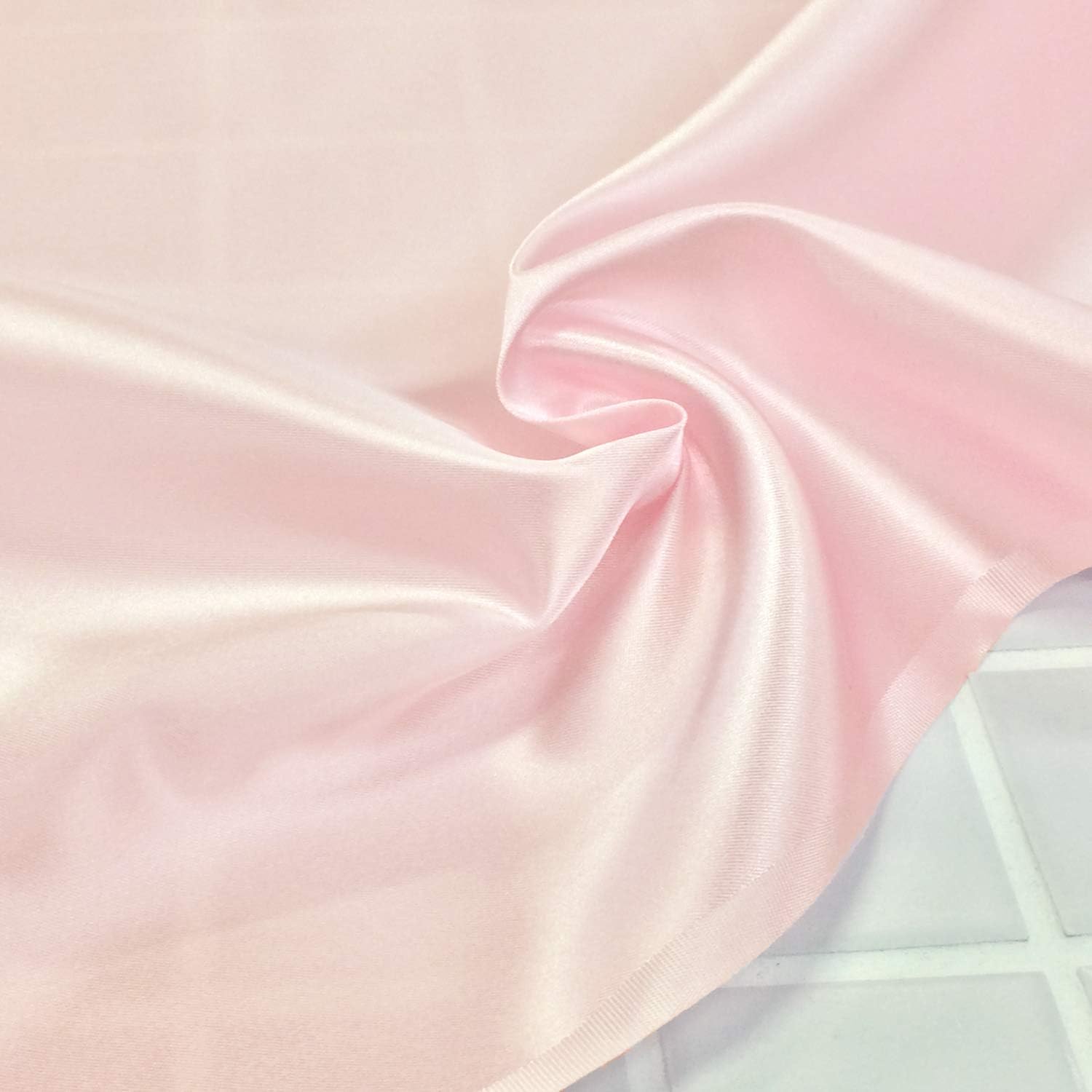 Amazon サテン 生地 2 薄ピンク 無地 91ｃｍ幅 衣装やテーブルクロスにです 布 布地 手芸 1ｍ単位 布 生地 通販