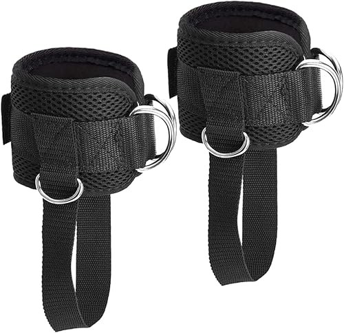 Correa de tobillo para máquina de cable, 1 par de bandas de tobillo para entrenamiento de tobillo para máquina de cable, correa de tobillo ajustable