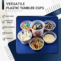 Vista 5 de Green Direct Contenedores de delicatessen con tapas, combo de almuerzo de plástico desechable 60 juegos, 20 8 onzas y 20 16 onzas y 20 32 oz.