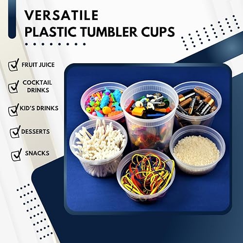 Miniatura 5 de Contenedores de delicatessen con tapas paquete combinado de 35 recipientes de 16 onzas y 25 32 onzas con 60 tapas herméticas  Contenedores