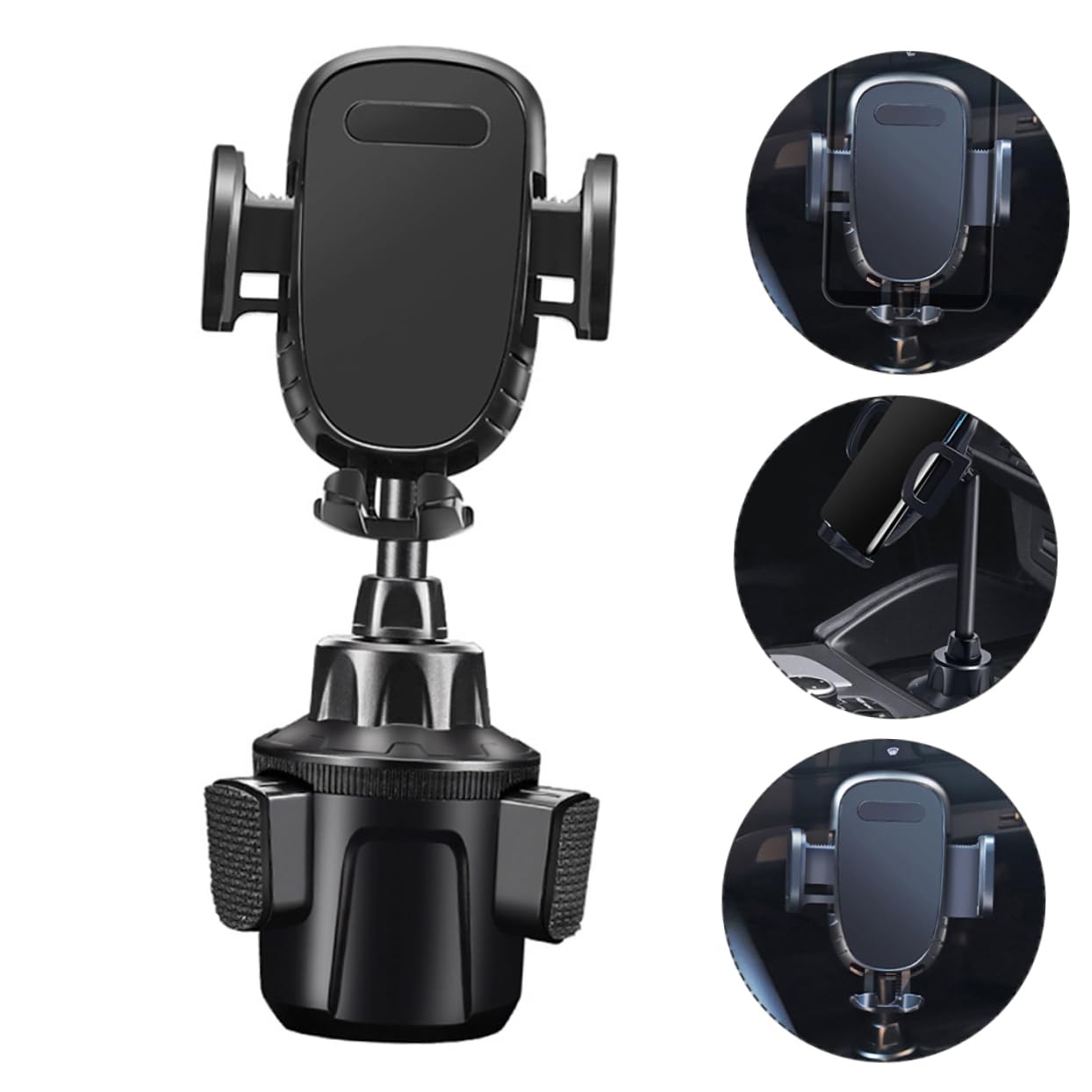 Soporte Negro Portavasos de Teléfono para Ajustable en ABS Coche