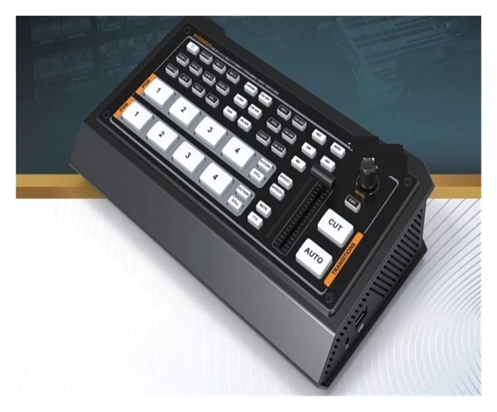 CUDTAPI HVS0402U Video Switcher Mixer Live Streaming 4 Channel Auto-Detected Inputs PGM Output TV Broadcasts