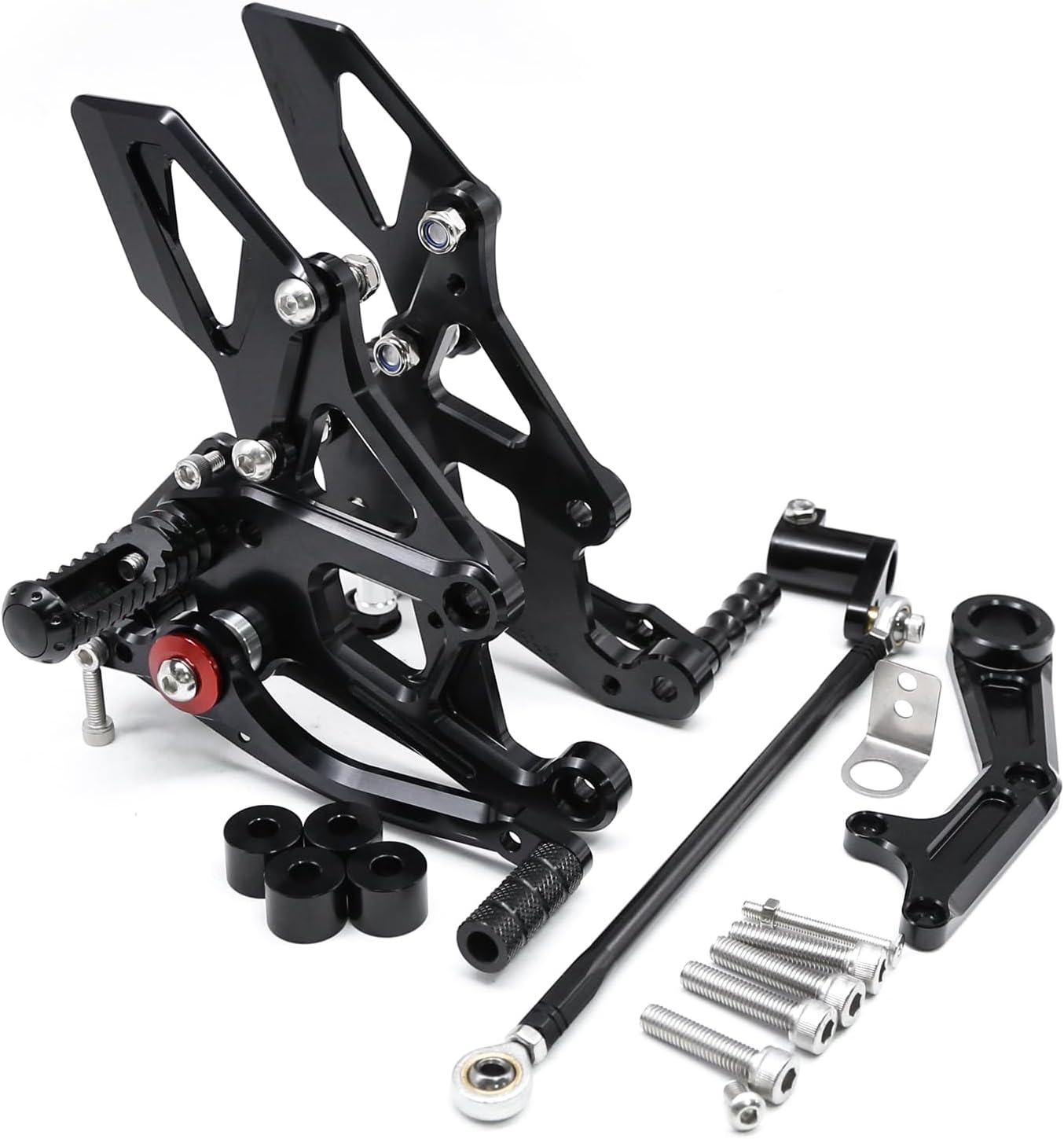 CNC R15 Motorcycle Adjustable Rearsets Foot Pegs Rear Set Footpeg Brake Shift Pedal for YZF R15 V3 2018-2020,R15 V4 2021-2024 Black