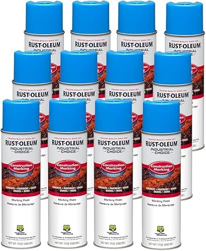 Miniatura 6 de Rust-Oleum 264697-12PK Industrial Choice M1400 System - Pintura de marcado de construcción a base de agua, 17 onzas, naranja fluorescente, paquete