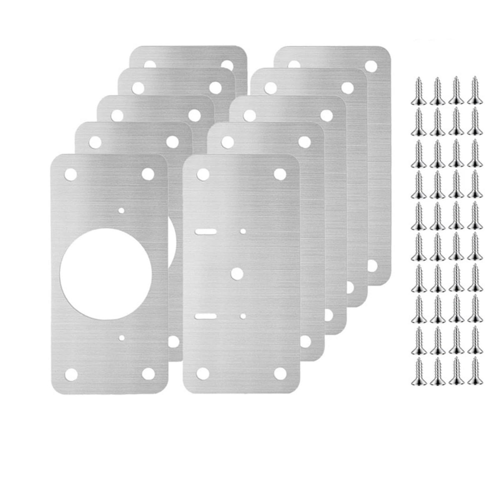 Meytxoa 10Pcs-(5Pairs) Hinge Repair Plate 40/2Pcs Hinge Repair Plate Furniture Drawer Cabinet Fixing Kitchen Cupboard Door Mounting Kit Household Tool(10Pcs-(5Pairs))