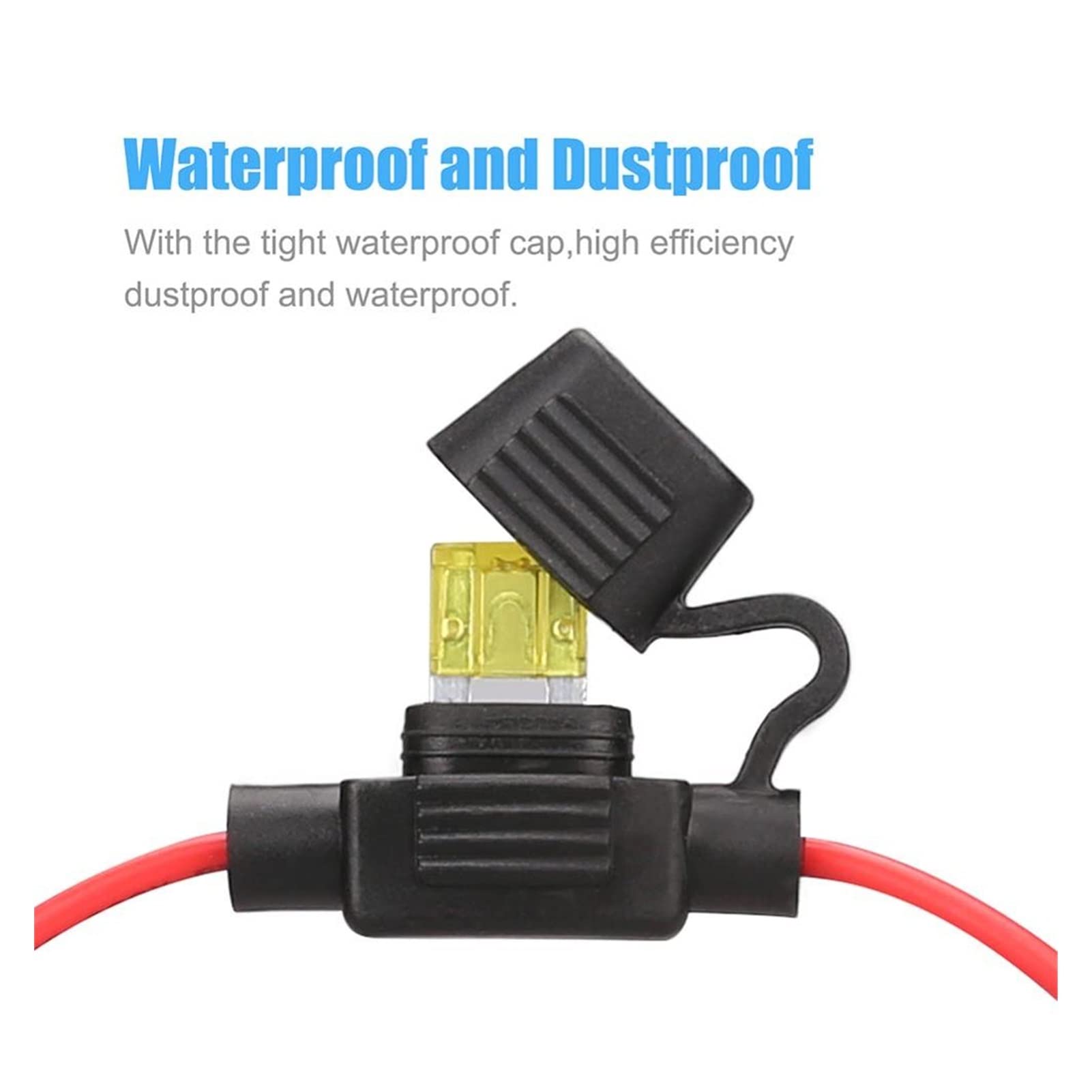 20 Stück wasserdichter Standard-Flachsicherungshalter, staubdichte, hochtemperaturbeständige, spritzwassergeschützte Premium-Sicherungen