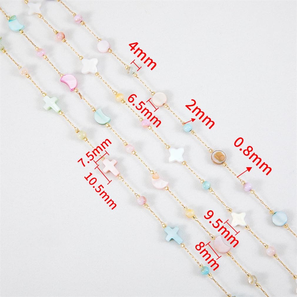 kit de création de bracelets, Chaîne de perles en acier inoxydable multicolore 1 mètre for la fabrication bijoux à faire soi-même(4)