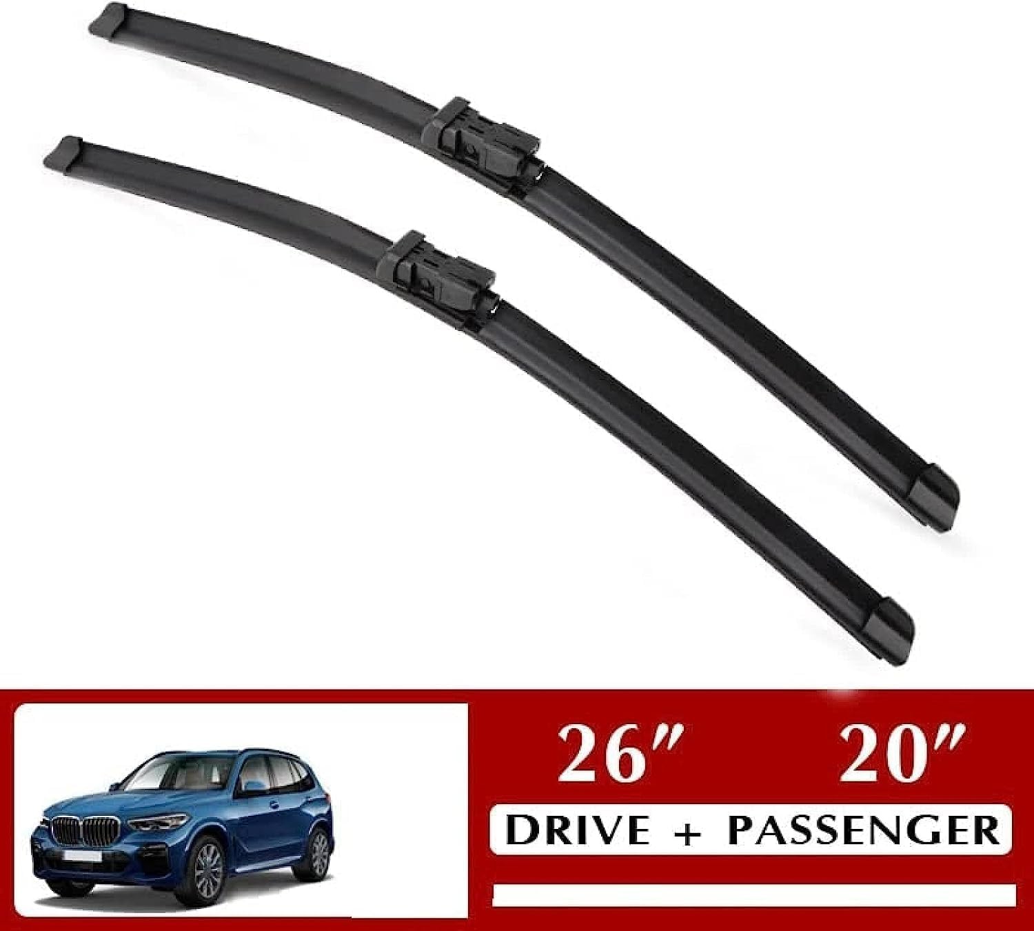 TUBIC Tergicristallo Parabrezza per BMW X5 G05 2019 2020 2021 26"+20",Auto Anteriore e Posteriore Tergicristalli per Parabrezza Ricambio Accessori