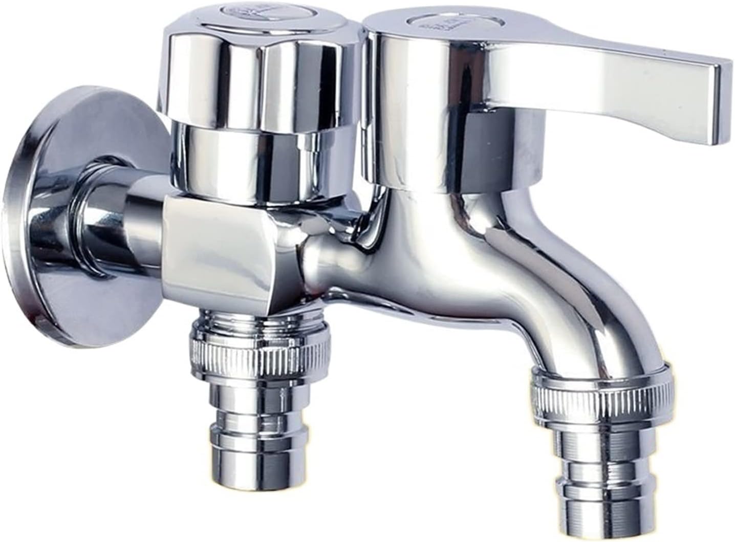 1pc Washing Machine Faucet Brass Tap Chrome Plated Double Water Outlet Garden Bathroom Bidet Faucet Fast on Faucets Leisurely