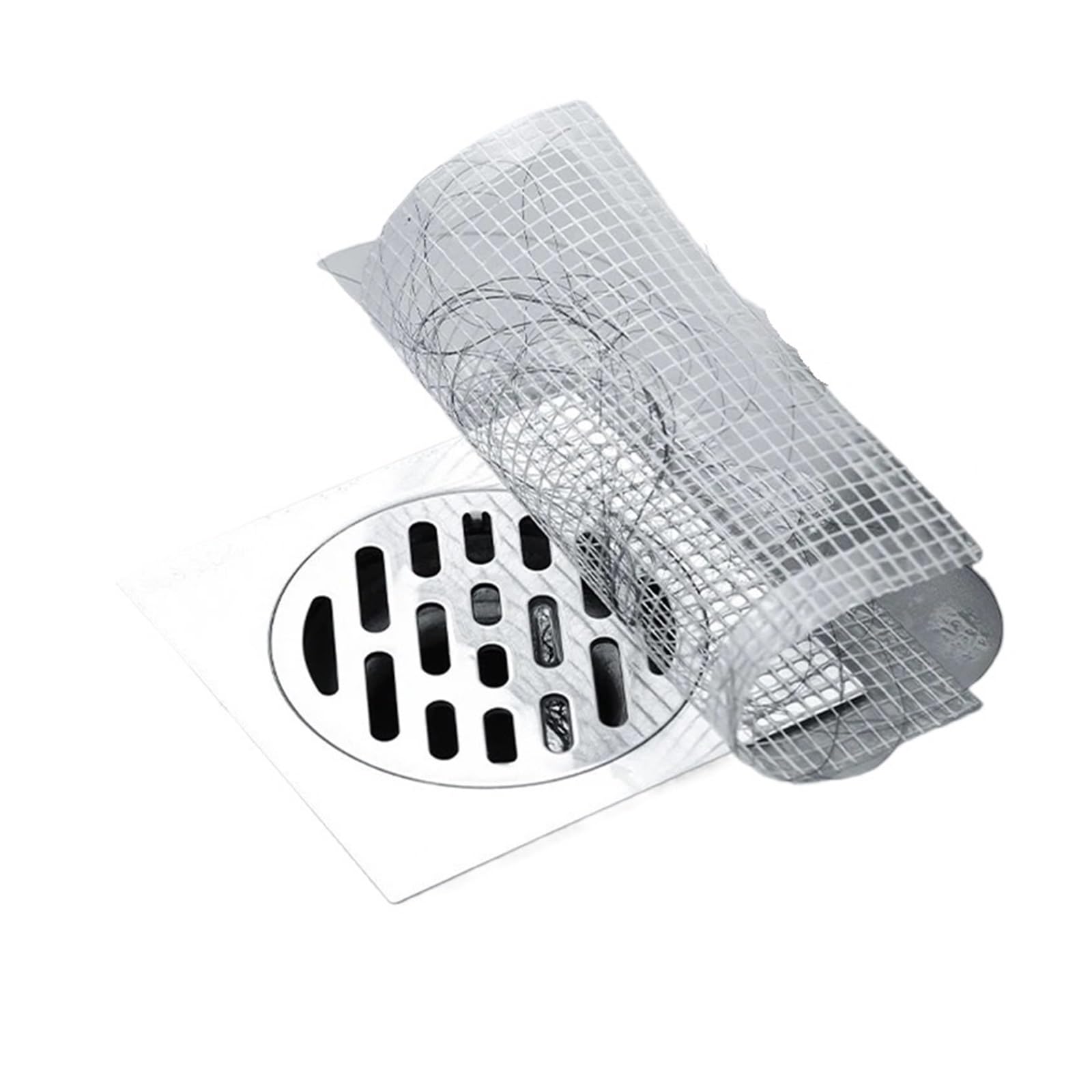 Adhesivo para Rejilla de Suelo, 20/10 Uds. Colector de Pelo desechable, Drenaje de Ducha, Pegatinas de Malla, Filtro, Accesorios de baño(Squre 10cm,20pcs)