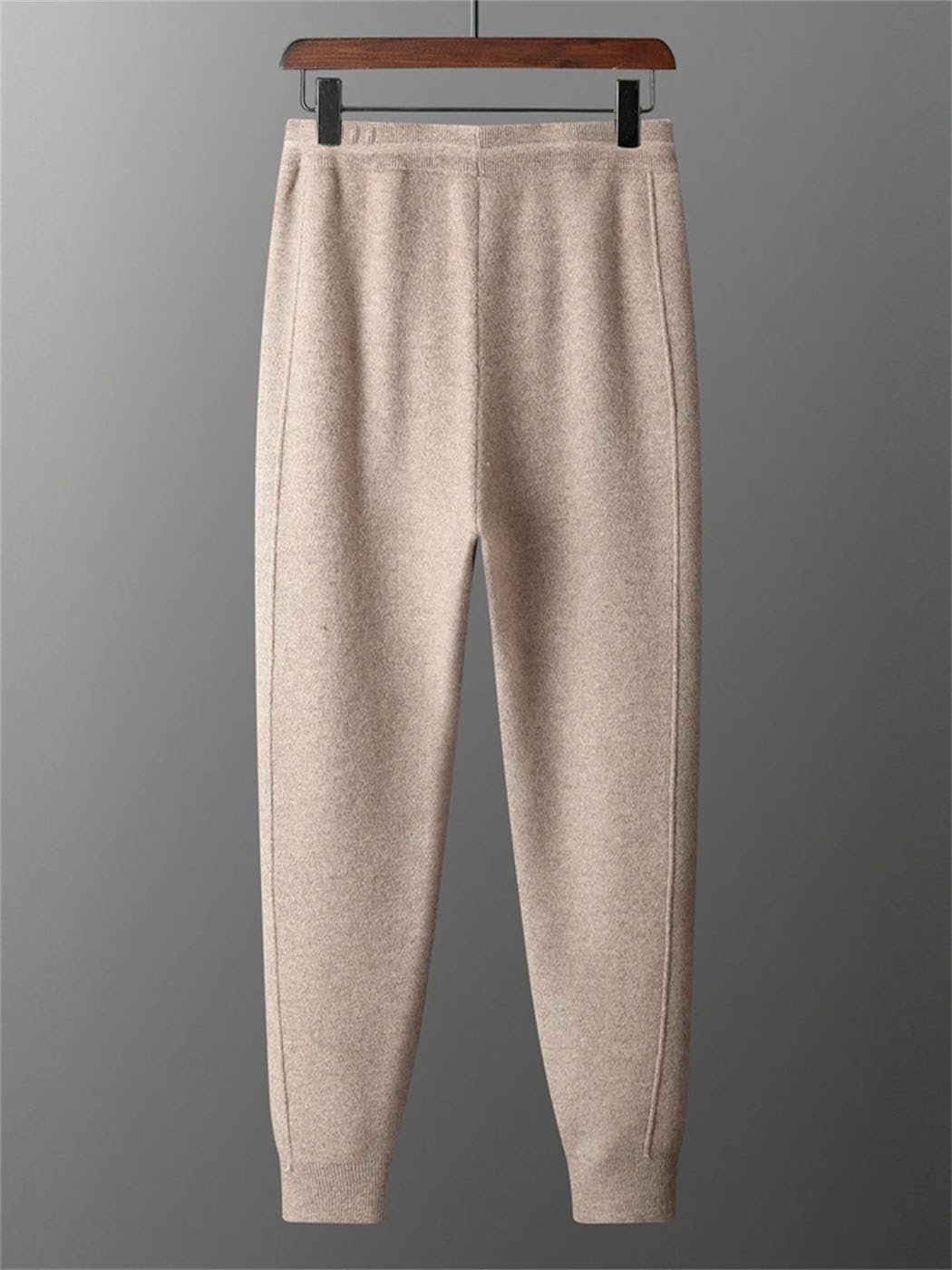 Men's 100% Merino Wool Knit Pants Winter Thicken Warm Soft Sweatpants Elastic Waist Drawstring Small Leg Pants