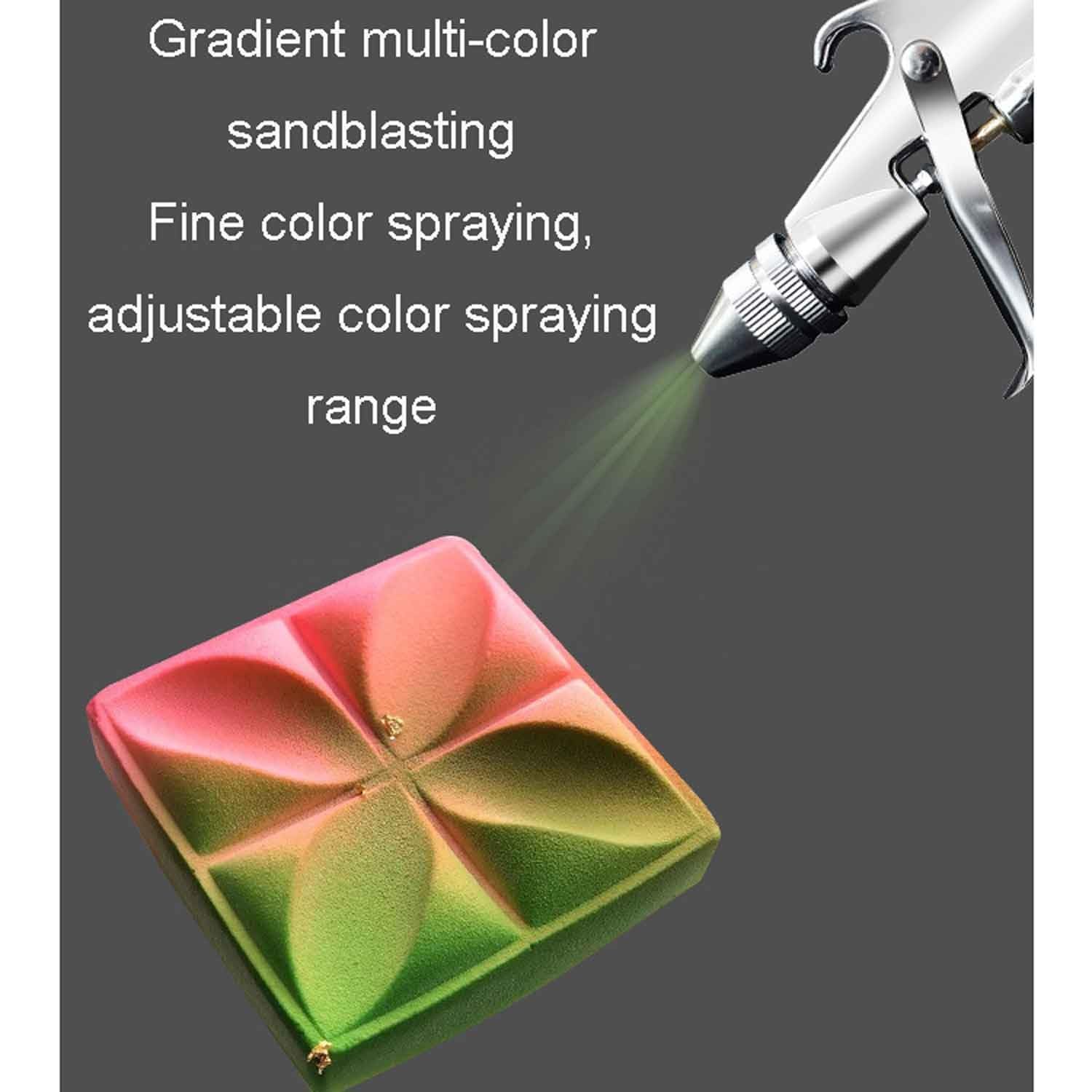 Pistola a spruzzo per torte, kit di decorazione aerografo per dessert, con 4 pistole a spruzzo in acciaio inox e 2 cilindri, macchina multifunzione per sabbiatura mousse per cuocere cupcake