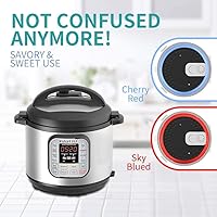 Vista 4 de Anillo de sellado de silicona para junta de repuesto instantánea para olla a presión de 6 cuartos de galón, azul sabroso y rojo dulce