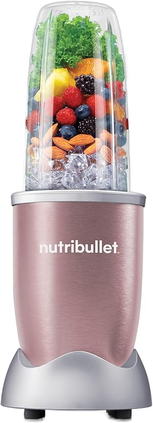 nutribullet Pro, 900 Watt Leistung, Einfach und schnell in der Anwendung, Kompakt, Leicht zu reinigen, Mit 700 ml Becher, Smoothiemixer, Smoothie Maker, Elektrischer Mixer, Roségold, NB904RG