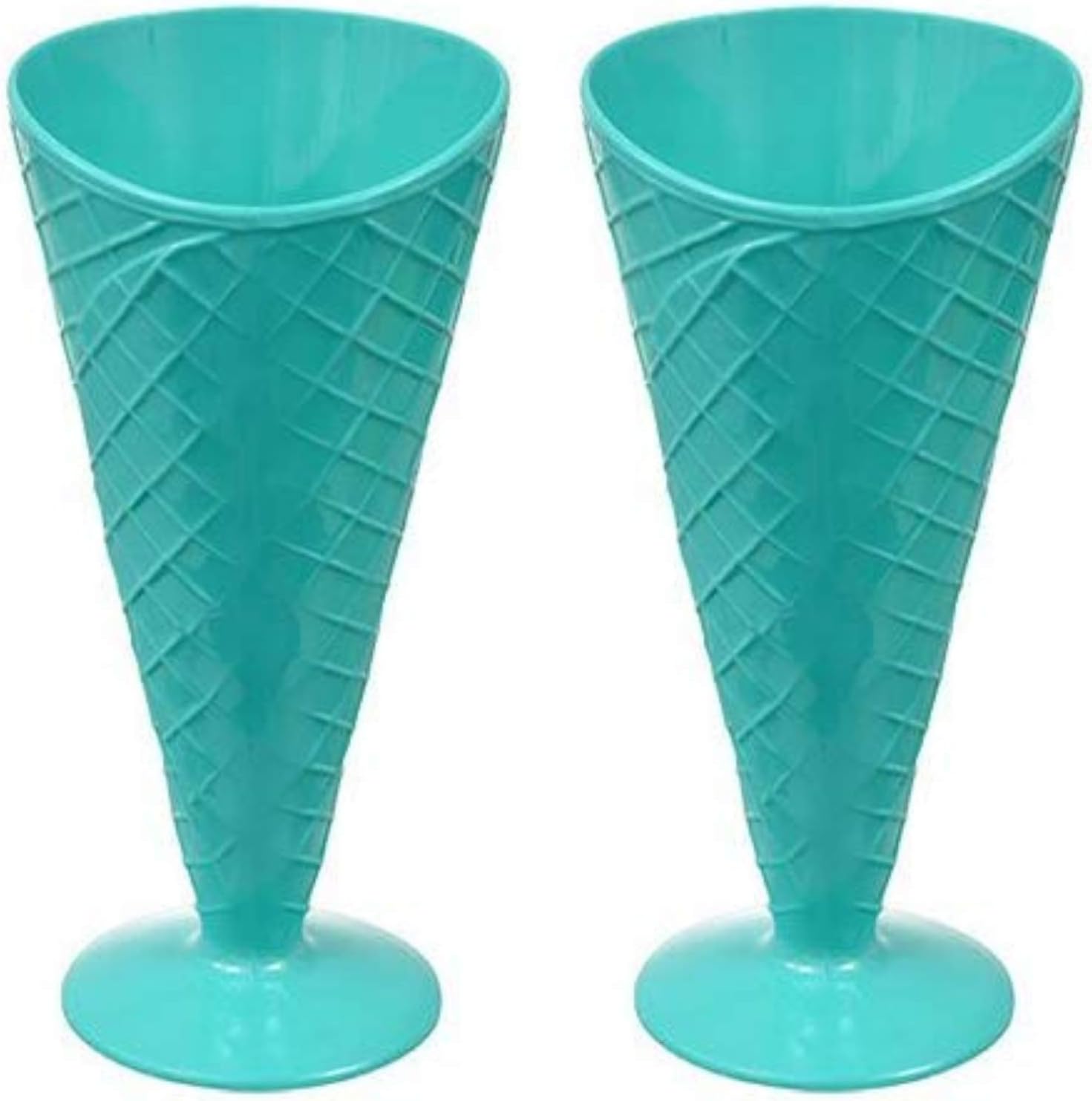 Waffle Ice Cream Bowl - Rootbeer Float and Milkshake Glasses (Teal 2 Pack) Must Have Dessert Bowls and Colorful Fun Ice Cream Sundae Waffle Cone Cup - Ice Cream Cups