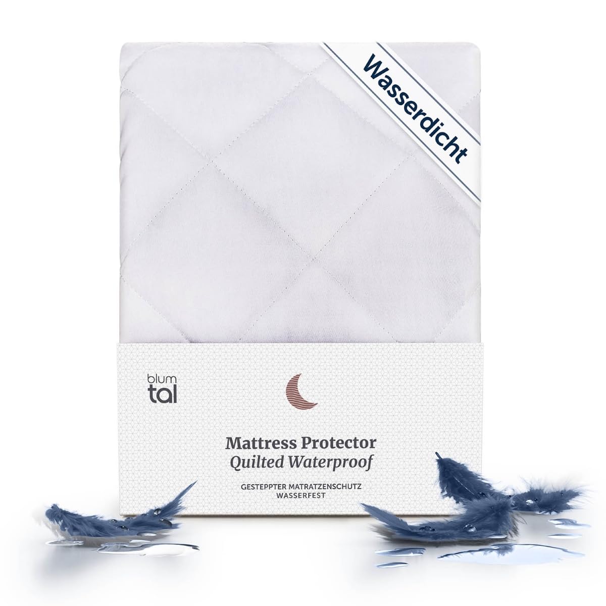 Blumtal 100% WATERPROOF & QUILTED Mattress Protector KING SIZE - Anti Allergy, Bed Bug Protection, Extra Deep Mattress Cover - 150 x 200 x 40 cm