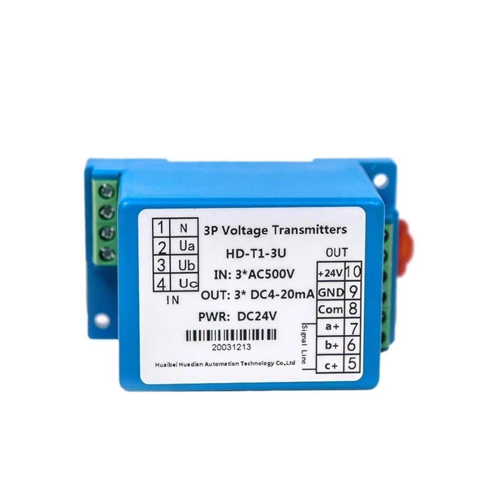 Transducteur de tension 0-500V CA pour une conversion précise en 4-20mA