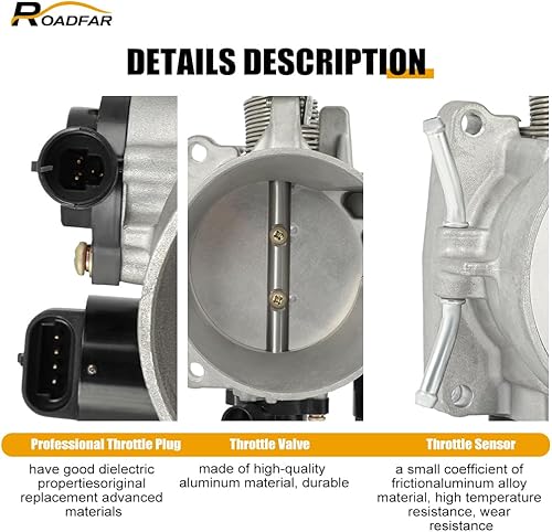 Miniatura 2 de ROADFAR Cuerpo del acelerador de inyección de combustible para Chevrolet 2003-2006  2003-2006 para GMC S20024 12596576 TB1064