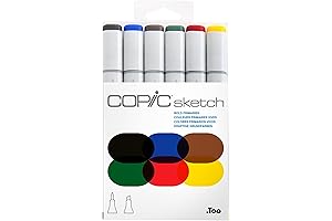Copic Ciao 6-Pack Bold Primaries Set: Essential Collection for Beginners and Professionals