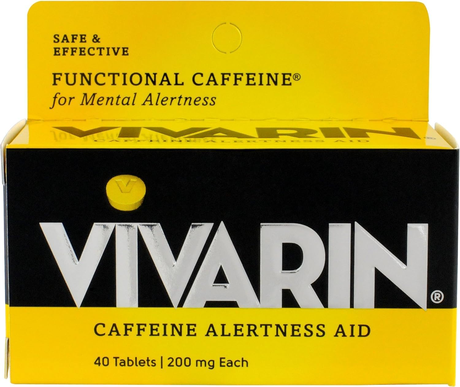 Vivarin, Caffeine Alertness Aid, 200mg, Tablets - 40 Tablets, Pack of 2