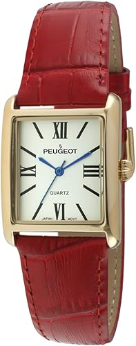 Miniatura 7 de Peugeot reloj de mujer enchapado en oro 14K correa de cuero