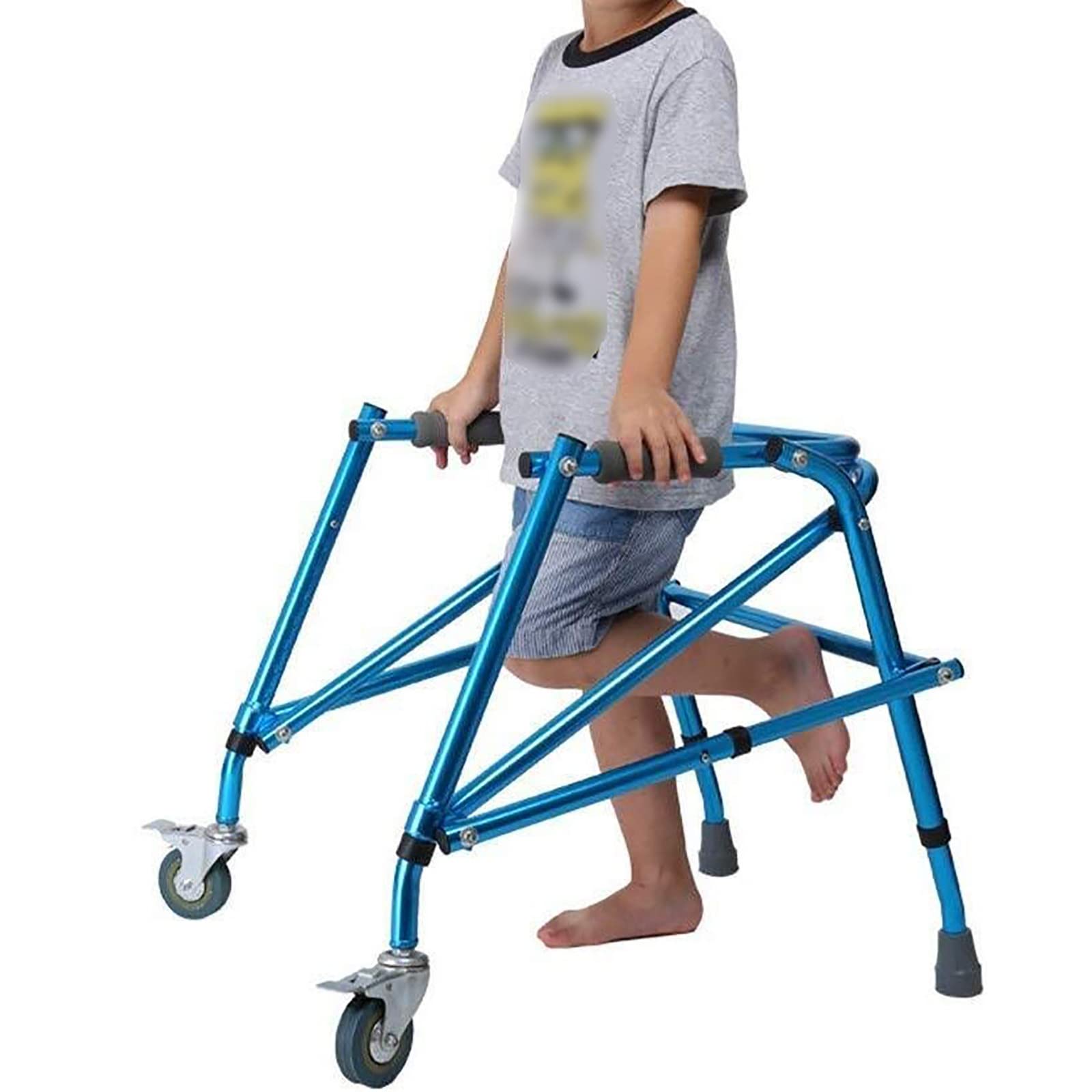 HIHELO Walker for Kids with Cerebral Palsy,Walking Frame - 8 Gear Adjustable/One-Key Folding/Thickening Foot Pad/3kg Lightweight/Load up to 100kg,for Indoor Outdoor House