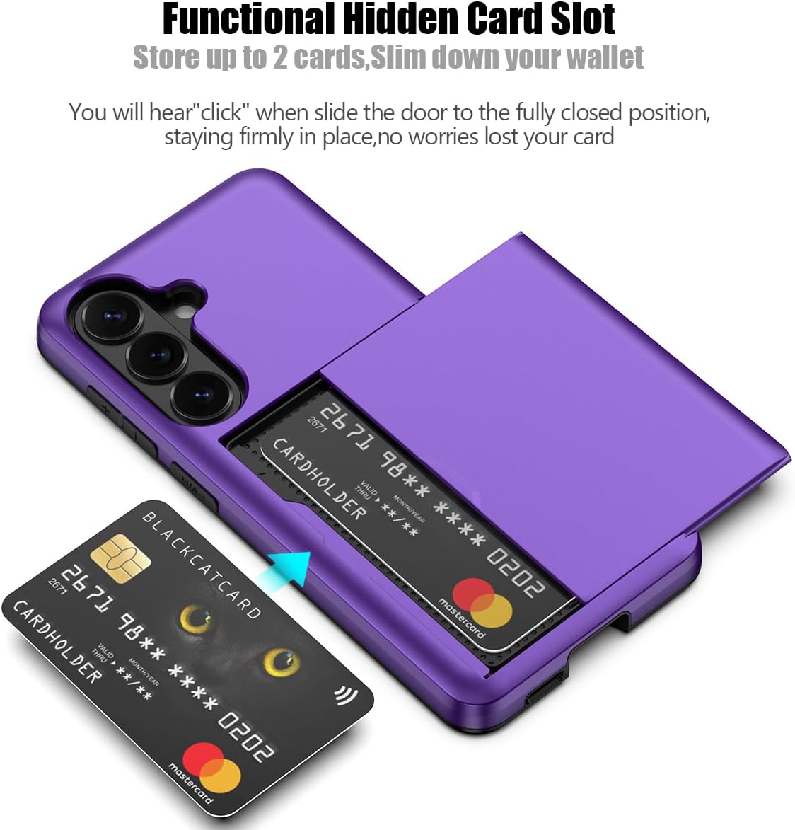 Nvollnoe for Samsung Galaxy S26 Case with Card Holder Purple image 2