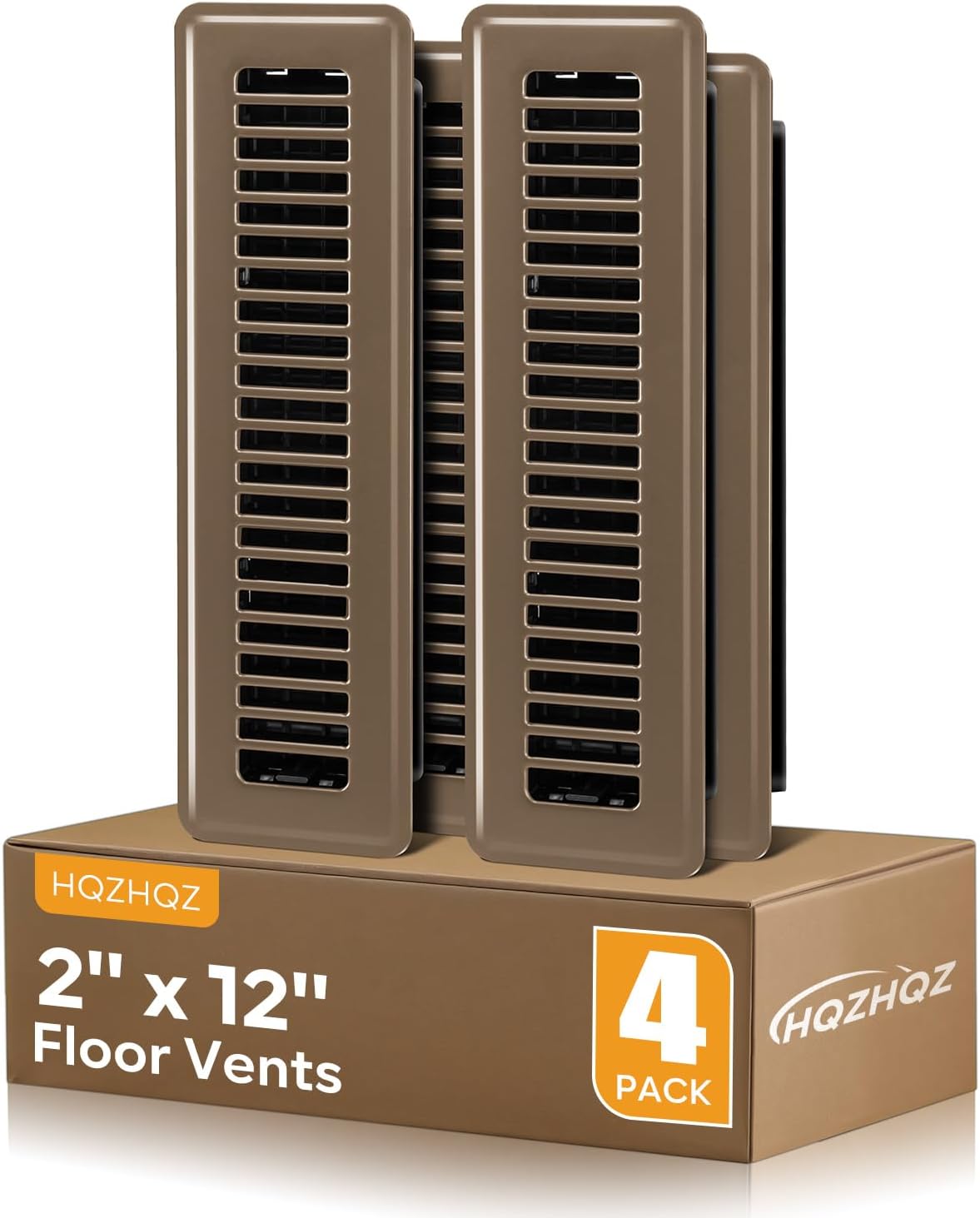 Floor Register 4x10, Floor Vent Covers, Heavy Duty Steel Walkable Floor Vents, for Sidewall and Floor, Brown 10 Pack