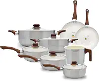 Kit Jogo de Panelas Casambiente 8 Peças Alumínio com Indução Revestimento Cerâmica para Cozinha