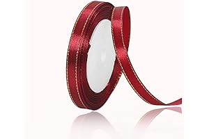 Burgundy and Gold Ribbon for Gift Wrapping and DIY