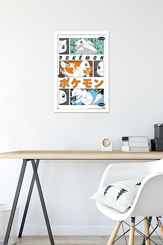 Miniatura 6 de Trends International Pokémon - Póster de pared de anime Trio, 14.72 x 22.37 pulgadas, versión enmarcada en blanco