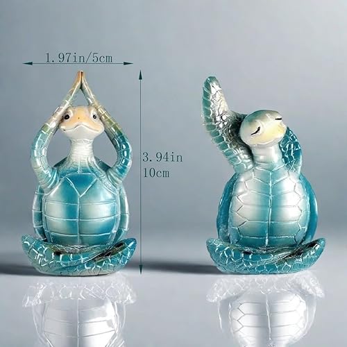 Miniatura 2 de Decoración de yoga de meditación de tortugas marinas, figuras de tortuga de resina, estatua de tortuga espiritual, estatuas de yoga para meditar,