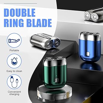 Amazon.com: Mini Electric Shaver, 2025 Upgrade Dual-Head Shaver Portable Pocket Razor, Waterproof USB Rechargeable Pocket Size Electric Razor for Home, Car, Travel (Grey) : Beauty & Personal Care
