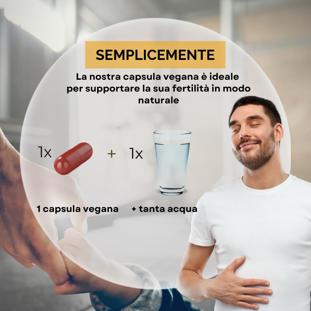 Fertilovit® MT – Integratore per fertilità maschile con Zinco, Selenio, L-Carnitina, Taurina, Licopene e Coenzima Q10 – Supporto per la normale formazione degli spermatozoi – 90 capsule (3 mesi)
