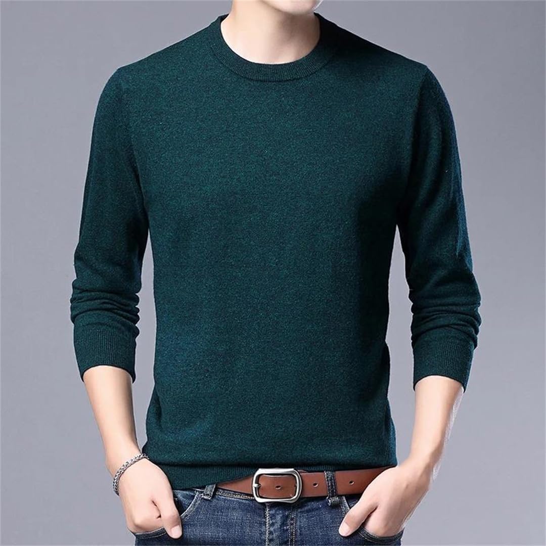 Maglione invernale in lana da uomo a maniche lunghe con scollo a O