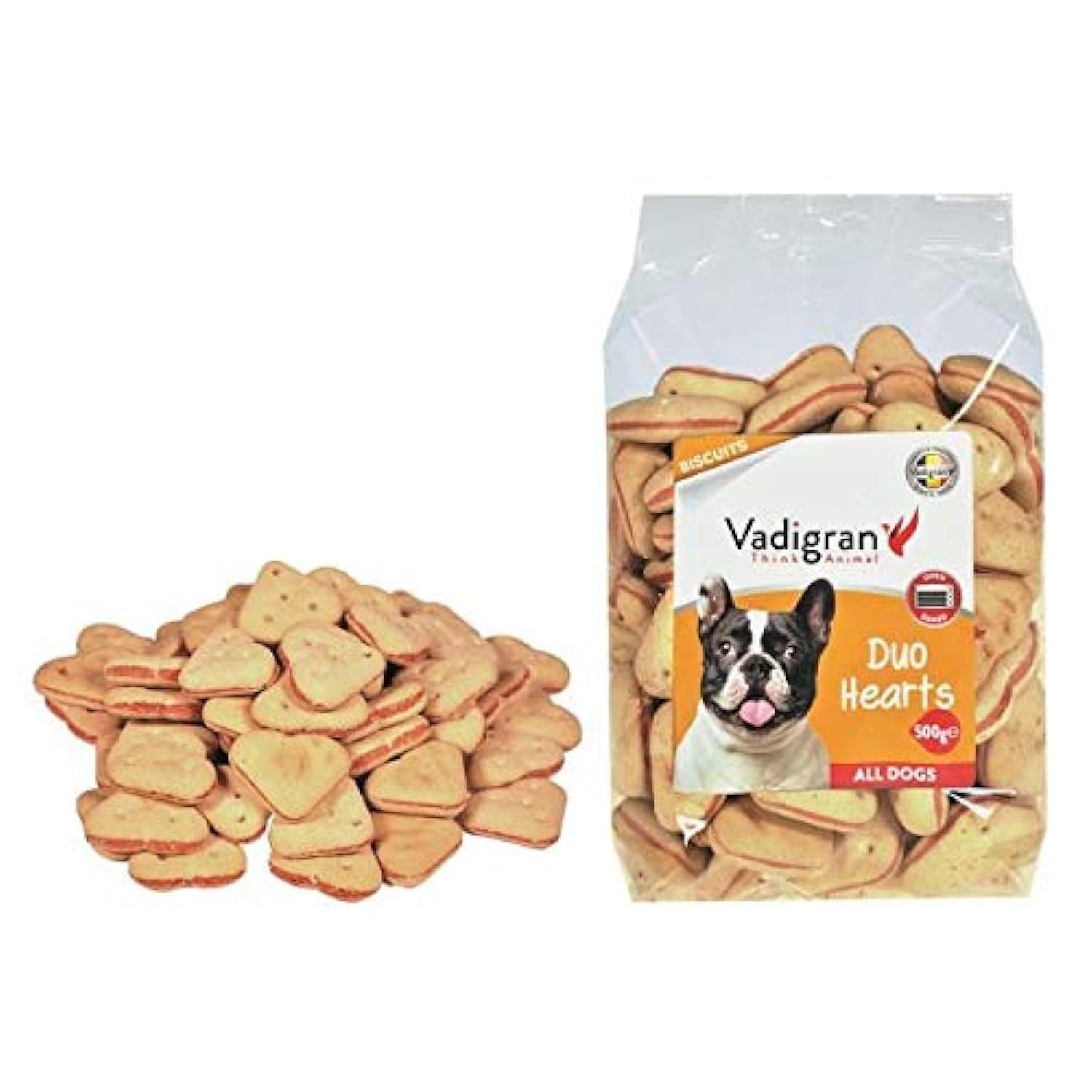 Vadigran Snack dog Biscuits Duo Hearts 500g