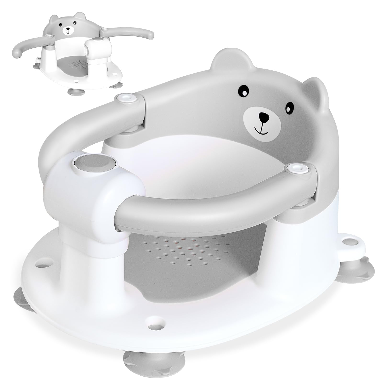 Baby Bath Seat for Babies 6 Months Plus, Toddler Bath Seats for Infant & Newborn, Baby Sit Up Chair with 4 Non-Slip Suction Cups