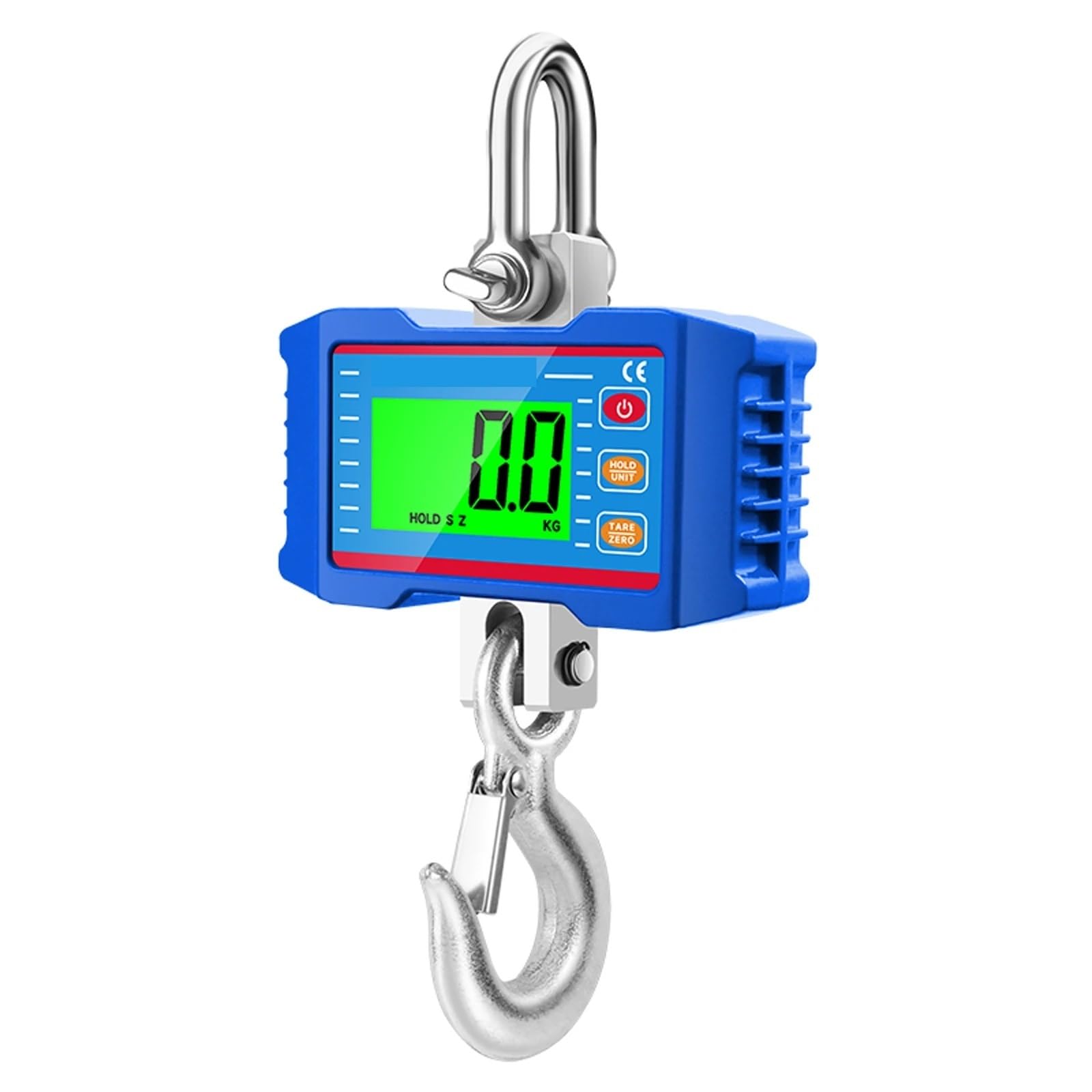 Digital Crane Scale, 1000KG (2204lbs) Crane Scale Large LCD Hook Weight Control Digital Hanging Scale(Blu)